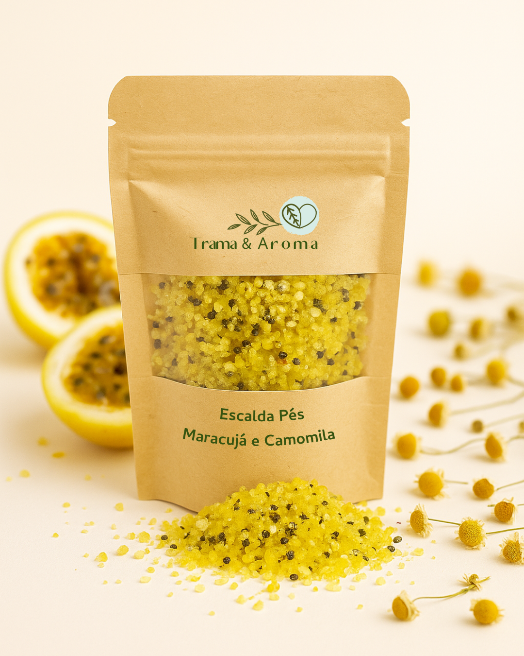 Escalda-Pés de Maracujá e Camomila 120g – Sachê Calmante com Aroma Tropical