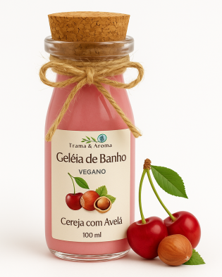 Geleia de Banho de Cereja com Avelã – Textura Sensorial e Aroma Romântico
