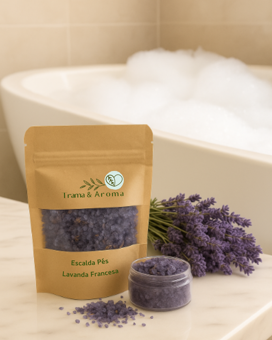 Escalda-Pés de Lavanda Francesa 120g – Relaxamento Profundo e Aroma Elegante