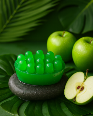 Sabonete Massageador de Maçã Verde – Estímulo e Frescor Natural