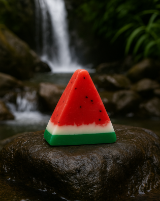 Sabonete Artesanal Fatia de Melancia 100g – Frescor Tropical e Aroma Divertido