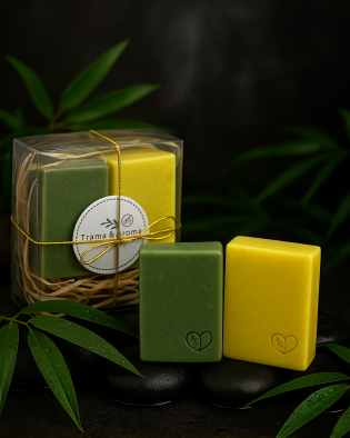 Kit Terapêutico – Sabonete de Argila Verde 90g + Sabonete de Enxofre 90g